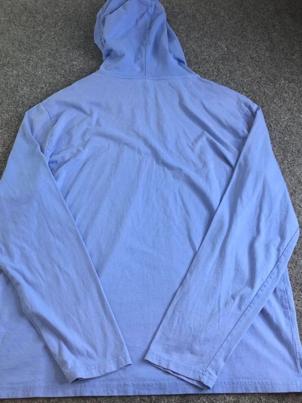 Polo Ralph Lauren Hooded Shirt Mens Large Blue Tshirt Knit Pullover Long Sleeve